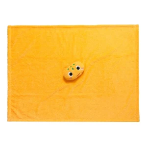 Turtle Head 3D Embroidery Plush Baby Blanket (Yellow)