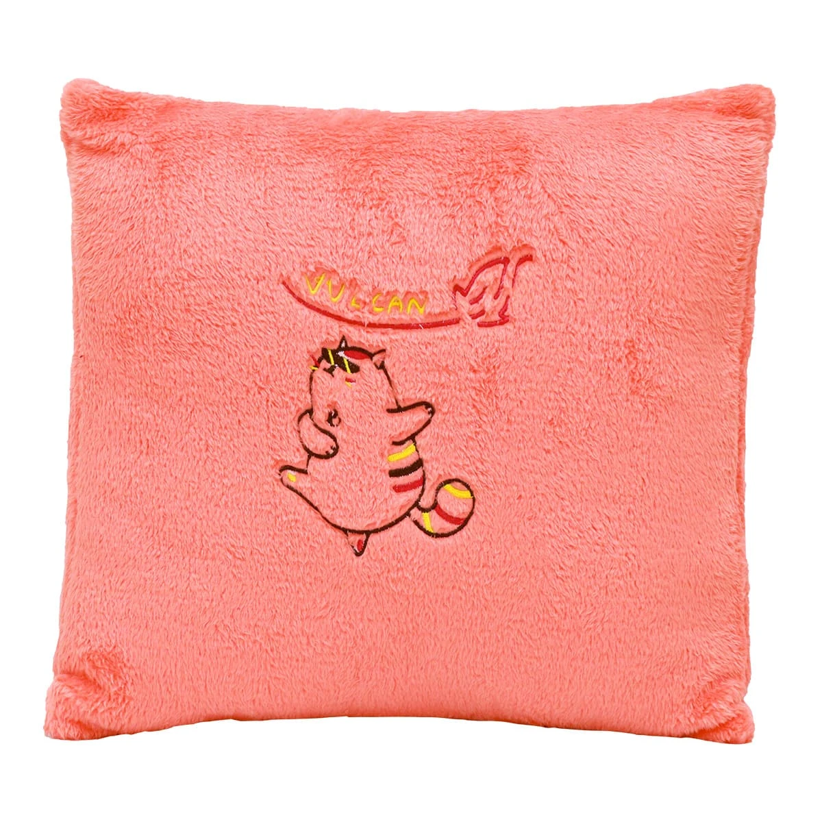 Valcan Embroidery Plush Pillow Blanket (Orange)