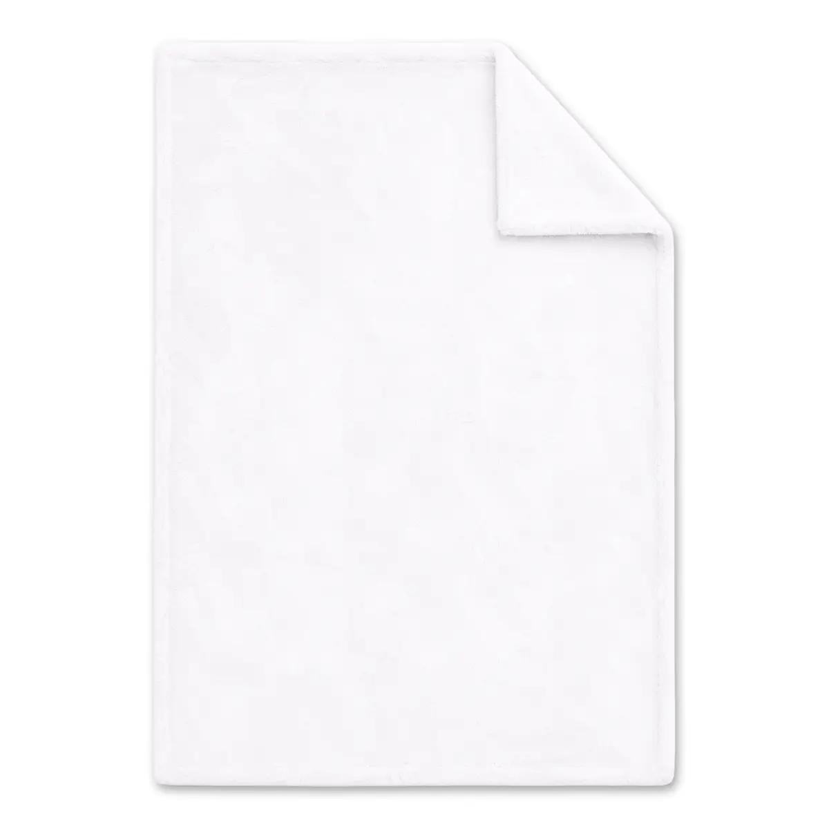 White Blanket Ready for Printing - Rabbit Faux Fur Blanket  | White