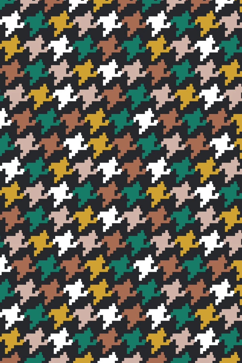 Wild and Free : Colorful Houndstooth Pattern