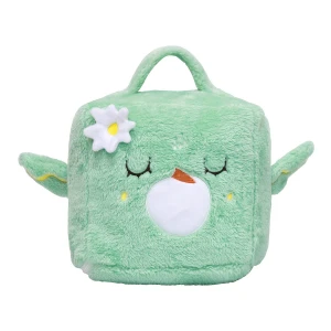 Windy 3D Embroidery Cube Shape Plush Carry-on Blanket (Green)