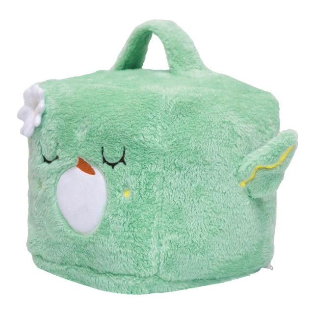 Windy 3D Embroidery Cube Shape Plush Carry-on Blanket (Green)
