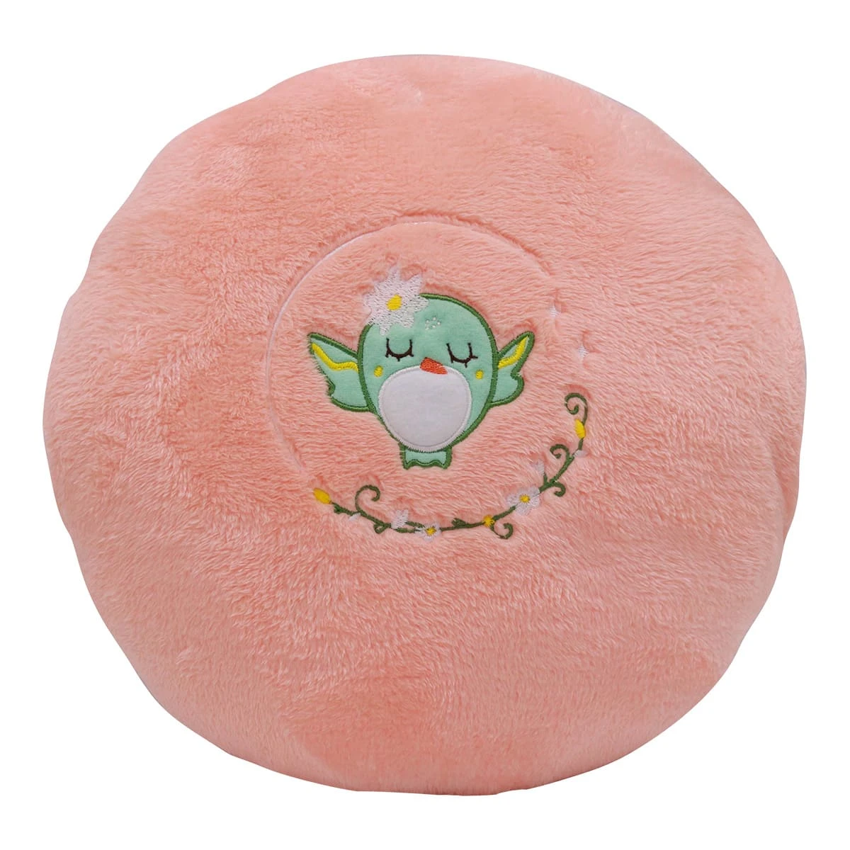 Windy Embroidery Plush Hand Warmer Pillow Blanket (Peach)