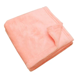 Windy Embroidery Plush Hand Warmer Pillow Blanket (Peach)