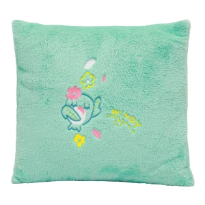 Windy Embroidery Plush Pillow Blanket (Green)